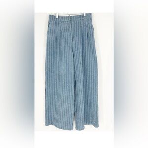 NWT House of Harlow 1960 Wide Leg Textured Pants L Blue